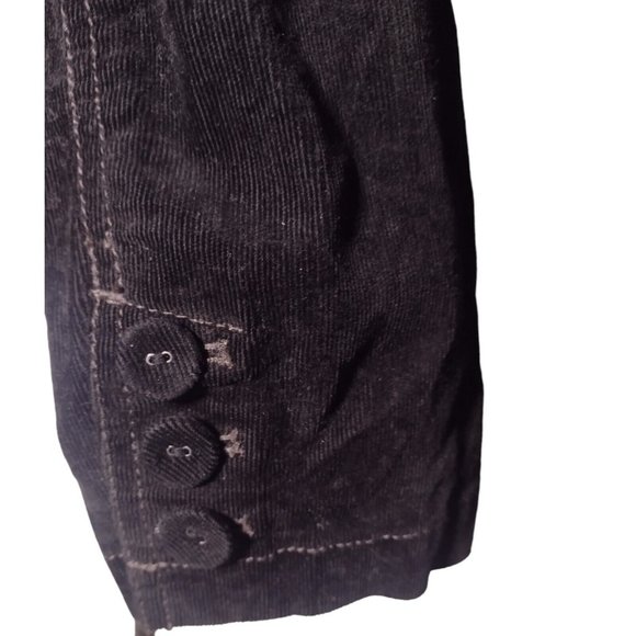 Ann Taylor Loft Corduroy Peplum Blazer Size 4 Black Button Front Pockets - Picture 5 of 8